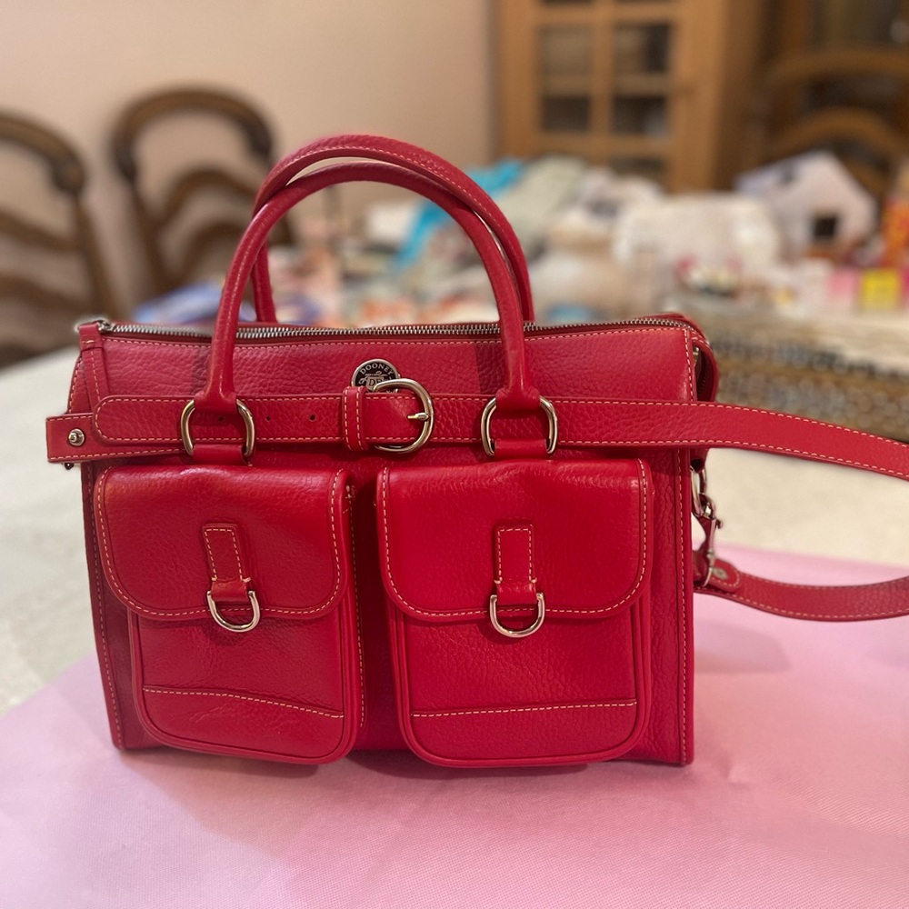 Dooney & Bourke Red Crossbody Bag with Pockets